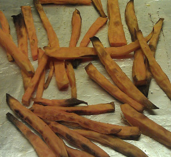 sweet potato fries cooked